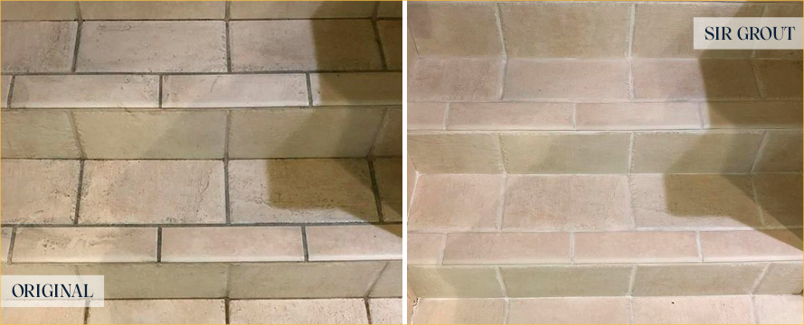 Surface Before and After a Superb Grout Cleaning in The Villages, FL