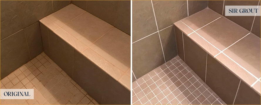 Bathroom Before and After Our The Villages Grout Sealing Service