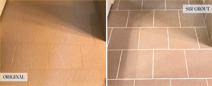 Bathroom Tiles Before and After Our The Villages Grout Sealing Service
