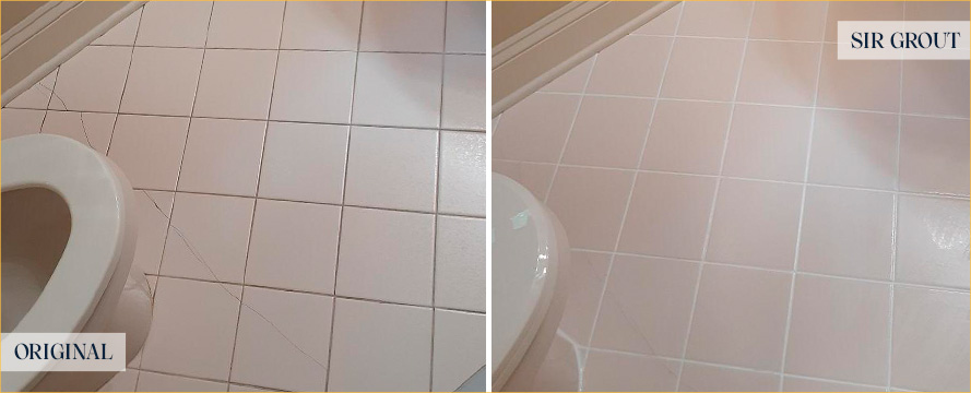 Floor Before and After a Flawless Grout Sealing in The Villages, FL