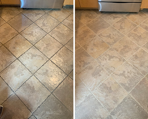Floor Restored by Our Tile and Grout Cleaners in The Villages, FL
