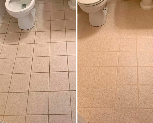 Floor Before and After a Grout Sealing in Leesburg, FL
