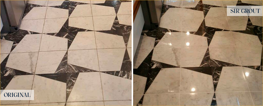 Floor Before and After a Superb Stone Polishing in Mount Dora, FL