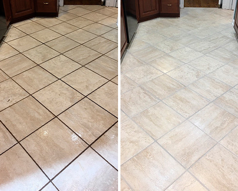 Floor Restored by Our Tile and Grout Cleaners in The Villages, FL