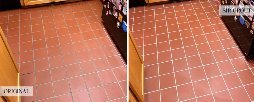 Floor Before and After a Flawless Grout Cleaning in Lady Lake, FL
