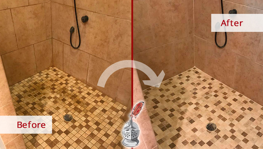 Shower Before and After Tile and Grout Cleaners in Sandford, FL