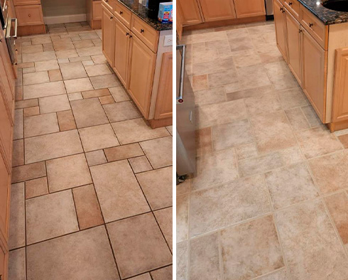 Floors Before and After Our Grout Cleaning in Okahumpka, FL
