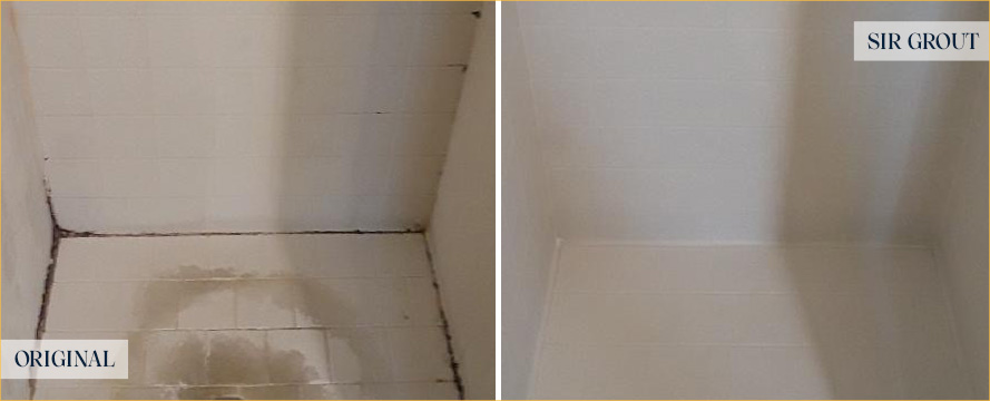 Shower Before and After an Excellent Tile Cleaning in Leesburg, FL