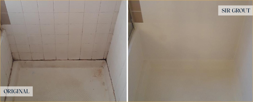 Shower Before and After a Superb Tile Cleaning in Leesburg, FL