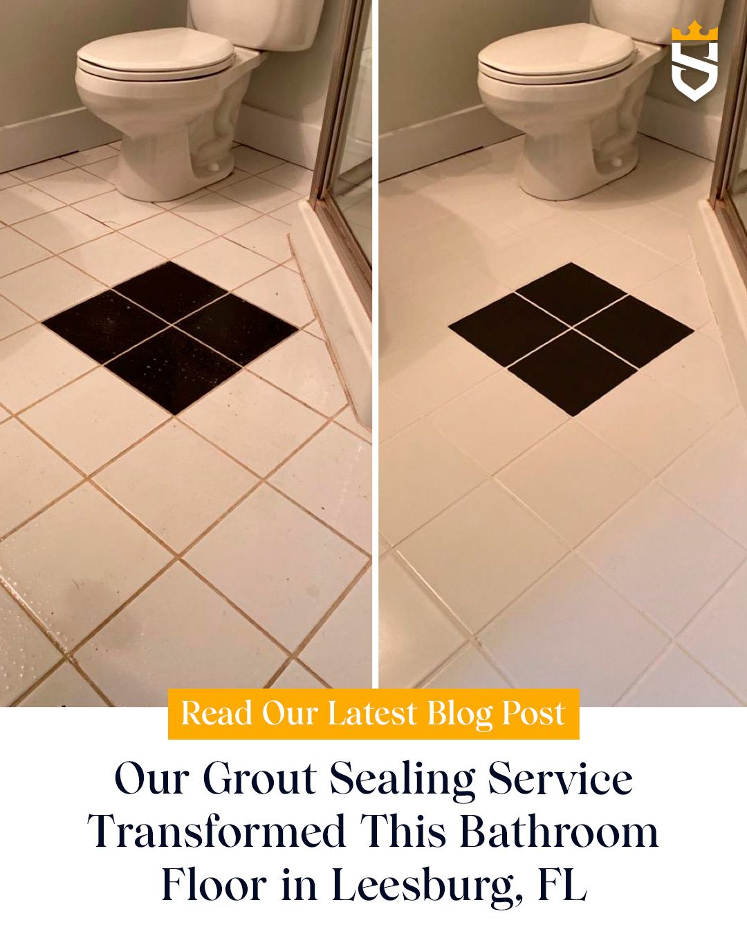Our Grout Sealing Service Transformed This Bathroom Floor in Leesburg, FL