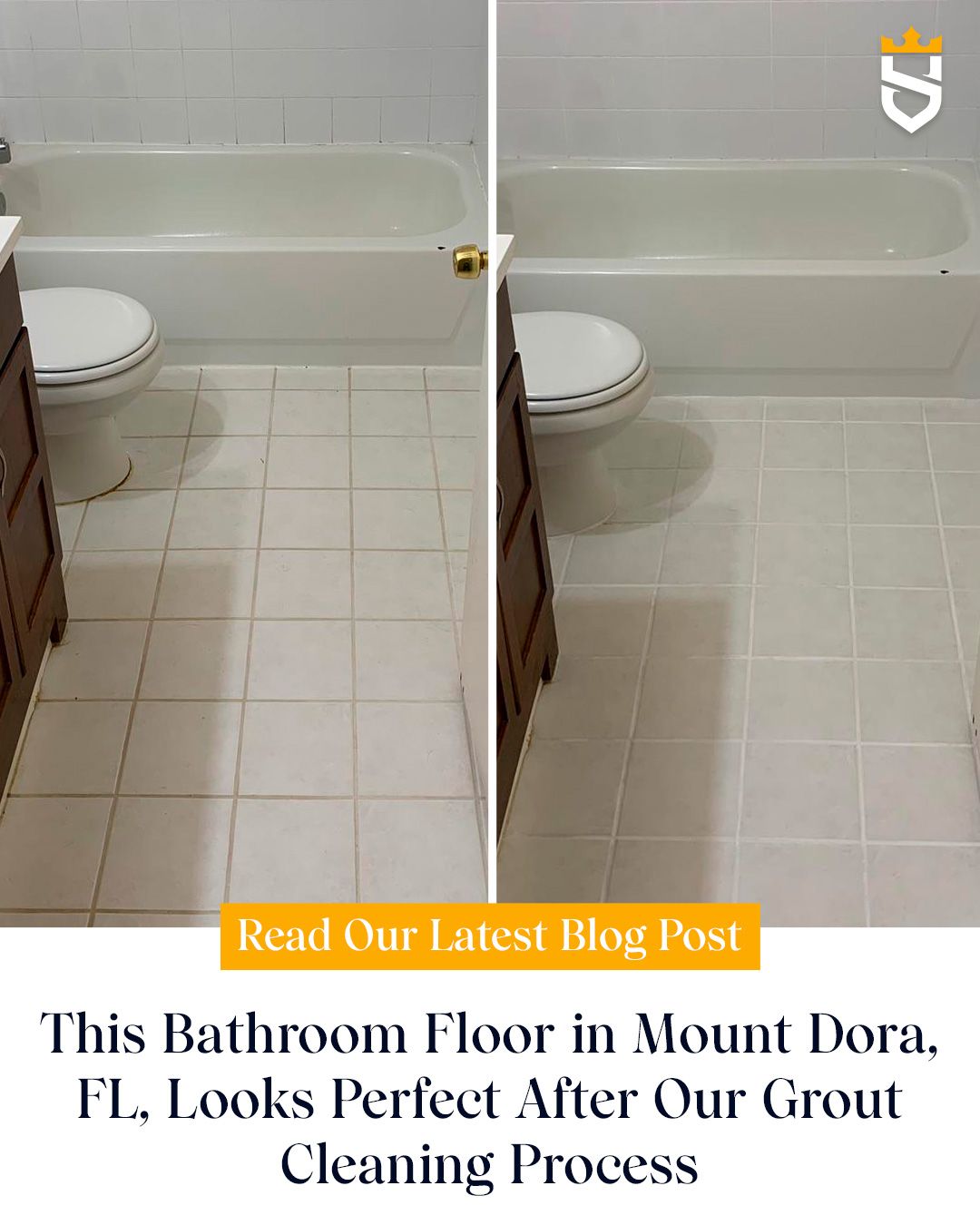 This Bathroom Floor in Mount Dora, FL, Looks Perfect After Our Grout Cleaning Process