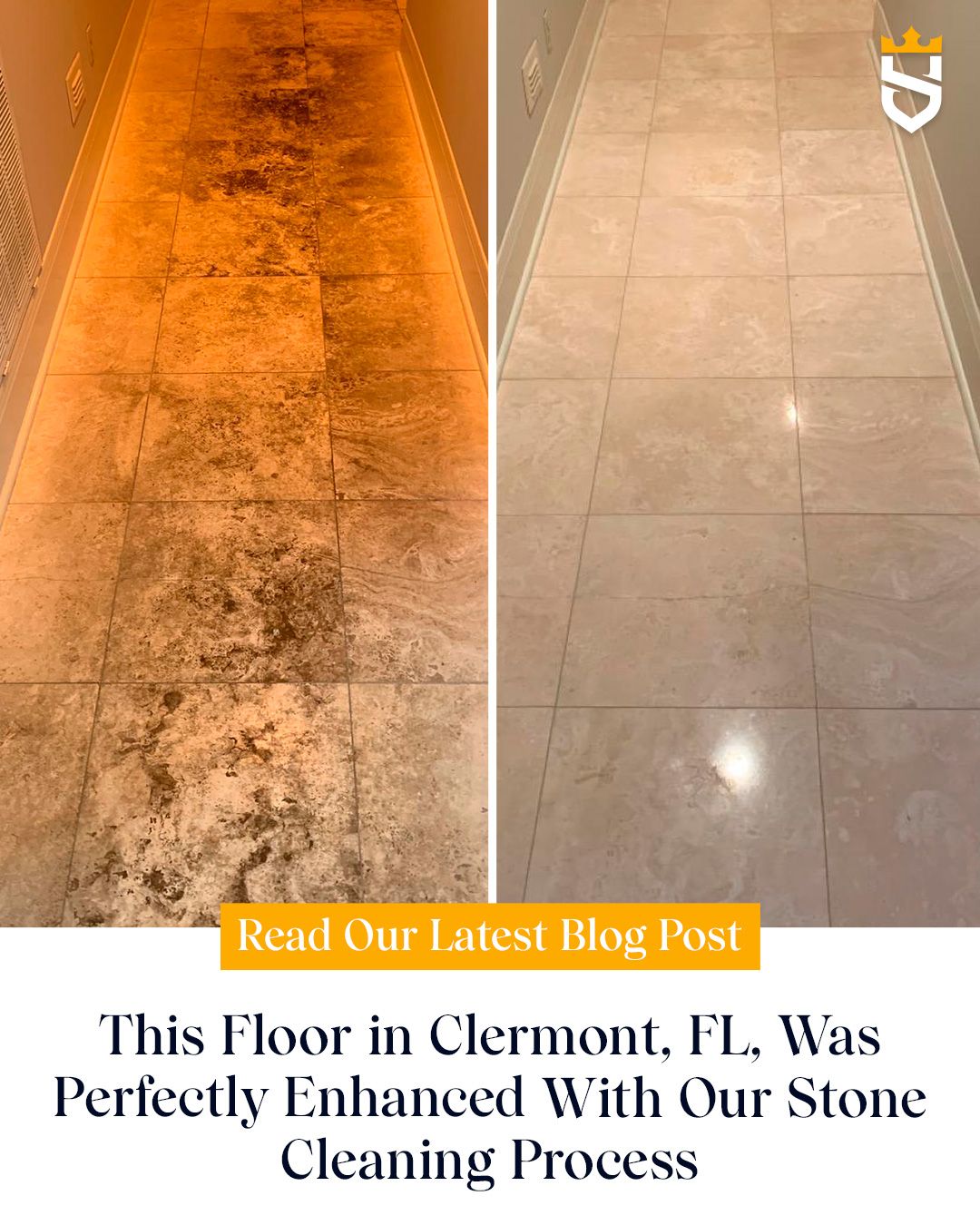 This Floor in Clermont, FL, Was Perfectly Enhanced With Our Stone Cleaning Process